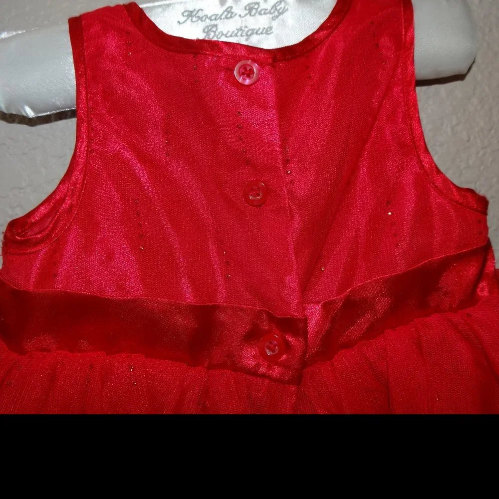Genuine Kids Glittery Red Holiday / Christmas / Special Occasion Dress 18 Mo.